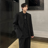 垫肩新中式盘口中山装立领西装外套风夹克小西服JK344P108，男装夹克，电商A070