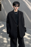 设计感高街痞帅宽松休闲西服外套韩版高级感男小西装MZ201P85，男装西服，电商A070