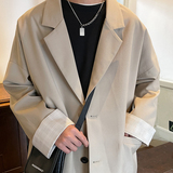 潮痞帅男生宽松撞色西服单排扣休闲男小西装XZ206P85，男装西服套装，电商A070