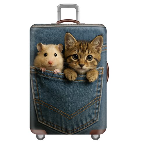 牛仔系列31猫咪弹力箱套拉杆箱旅行旅游登机行李皮箱保护罩子耐磨