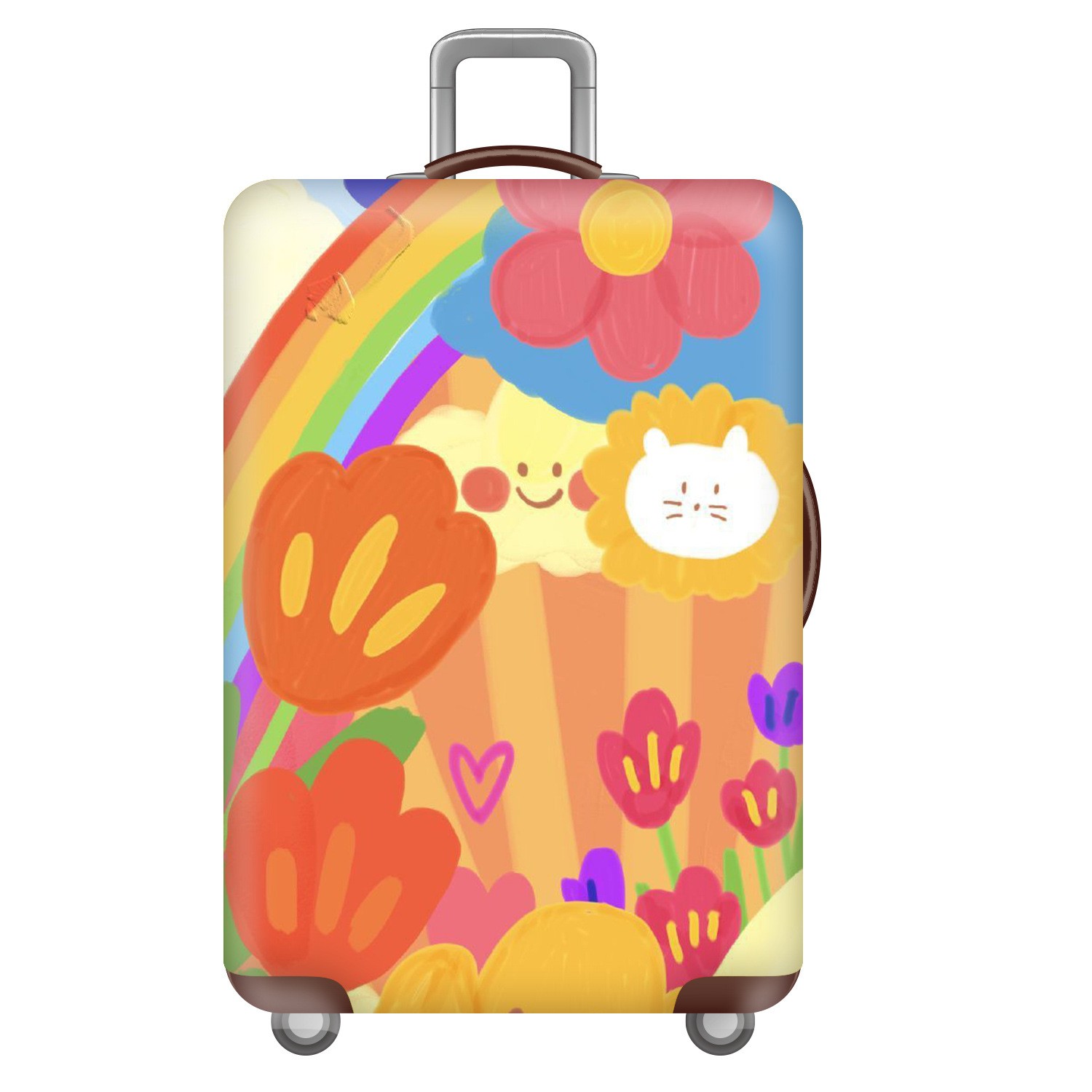 旅游彩虹花朵耐磨登机弹力箱套