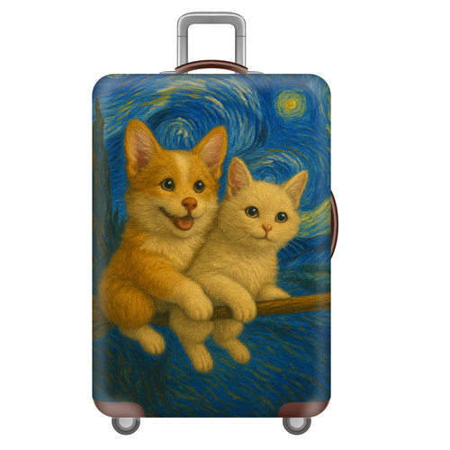 太空猫狗39狗狗弹力箱套拉杆箱旅行旅游登机行李皮箱保护罩防尘袋