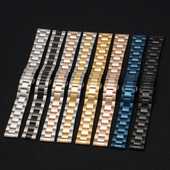 表带钢带男不锈钢手表链女精钢蝴蝶扣适用华为浪琴天梭劳力士水鬼