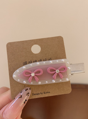 黑白色系带钻字母蝴蝶结爱心diy