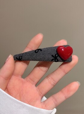 韩国简约高级法式小香风紫色字母爱心侧边夹刘海碎发夹发卡