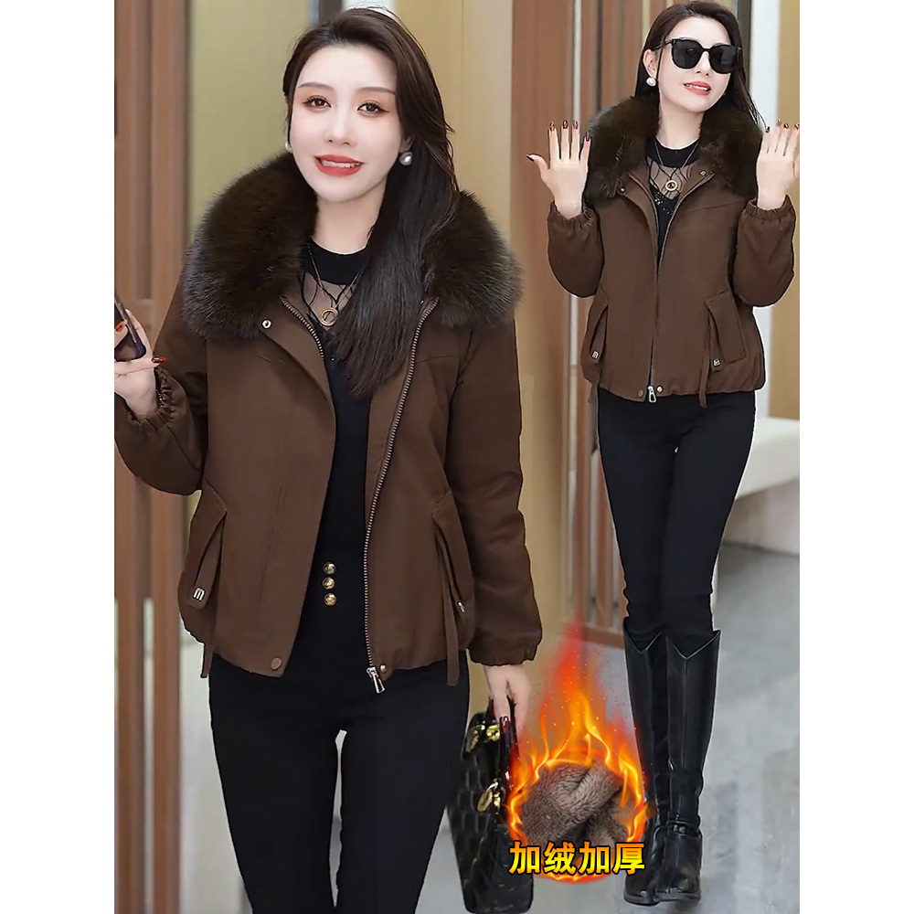 加绒加厚牛仔派克服棉衣外套