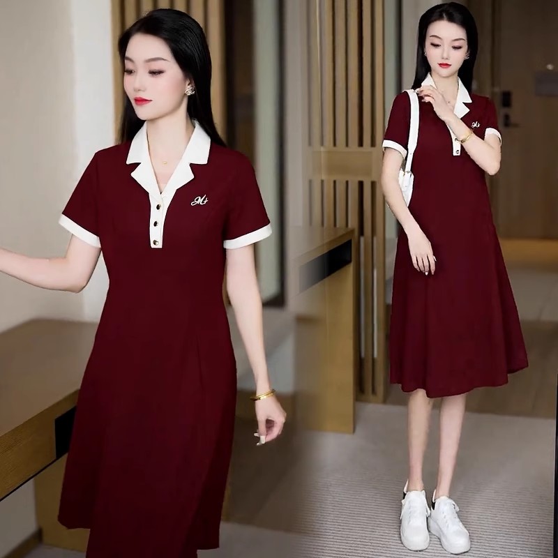 时尚卫衣连衣裙女2025夏季新款显瘦休闲收腰大码遮肚T恤中长裙潮