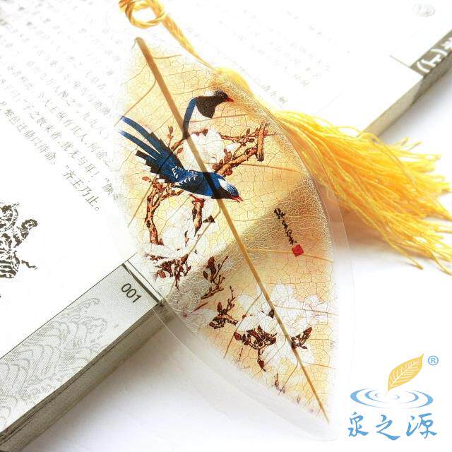 花鸟学生奖品毕业季老师叶脉书签