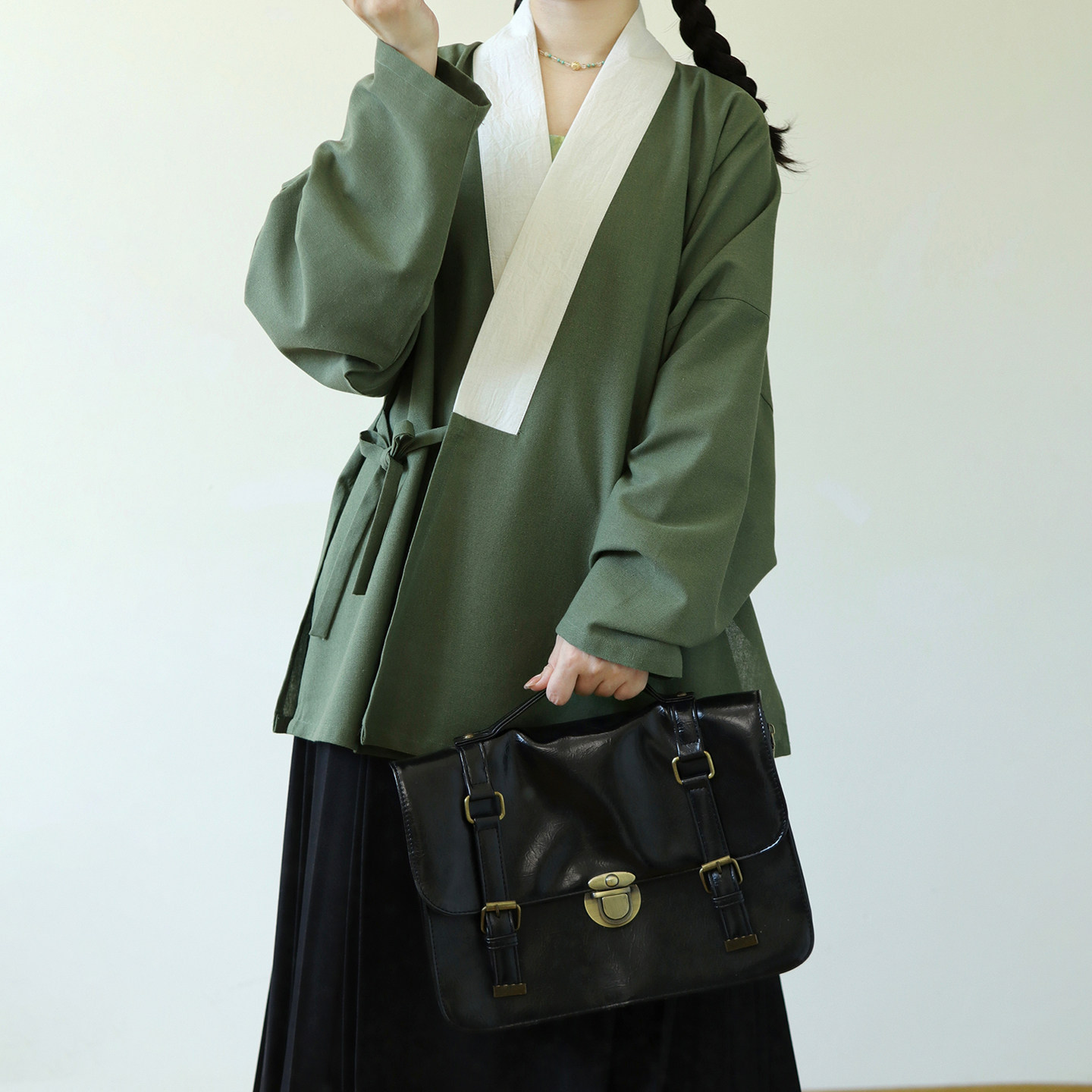 摸鱼儿  明制改良对穿交汉元素日常出街宽松百搭汉服夏图片