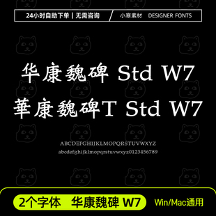华康魏碑T Std W7 简繁体古风书法碑刻字体Ps/Ai/Cdr设计素材字库