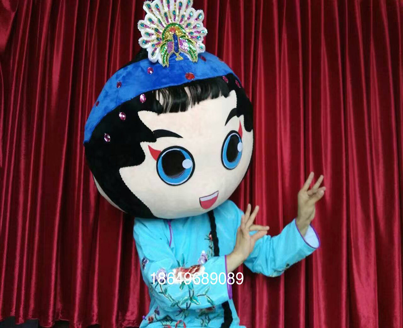 来图卡通行走头套装扮玩偶