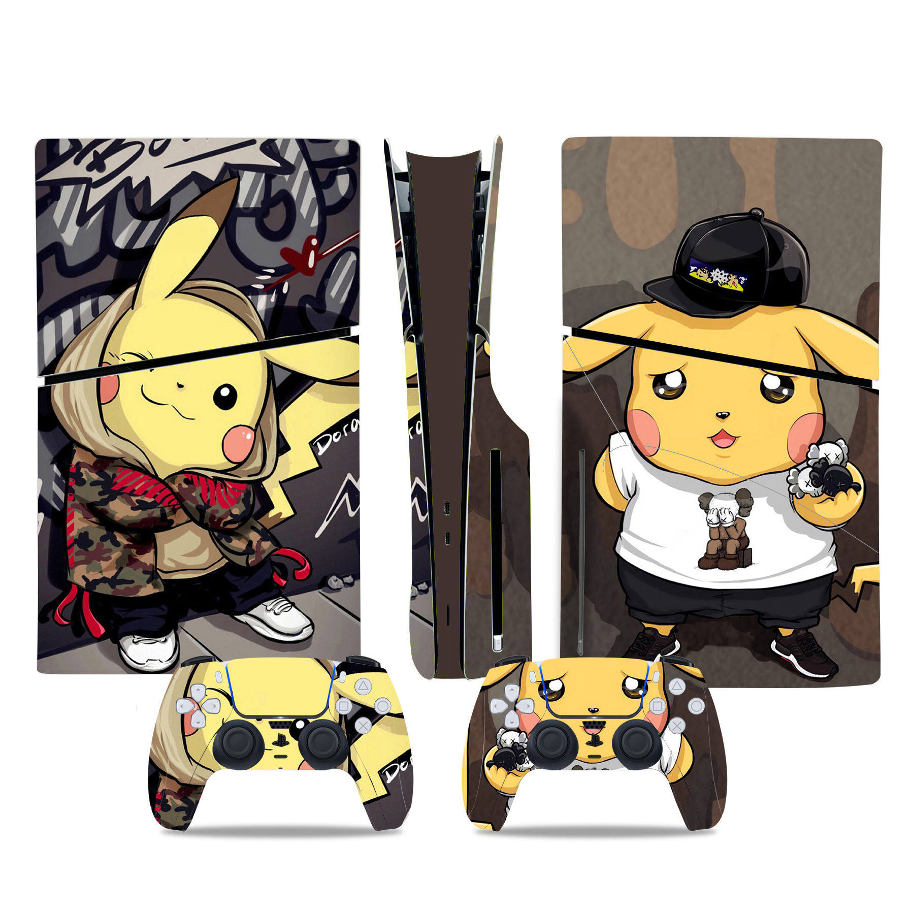 PS5slim版外壳贴纸+双手柄贴