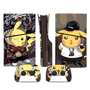 双手柄贴马里奥皮卡丘多款 适用于PS5slim版 外壳贴纸PS5薄机数字版