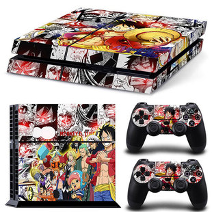 PS4贴纸PS41100/1200主机卡通贴膜手柄贴贼王路飞磨砂不留胶