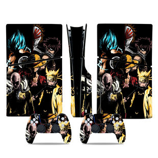 适用于PS5slim版外壳贴纸PS5薄机贴膜双手柄贴海贼王鬼灭之刃多款