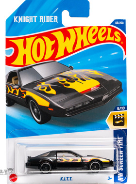 2025D-83号 K.I.T.T 霹雳游侠黑色火焰风火轮火辣小跑车hotwheels