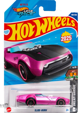 2025E-108号 SLIDE-BURN 粉红色 风火轮火辣小跑车hotwheels