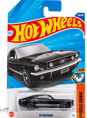 2025J-189号 '67 MUSTANG 福特野马 黑色 风火轮小跑车hotwheels