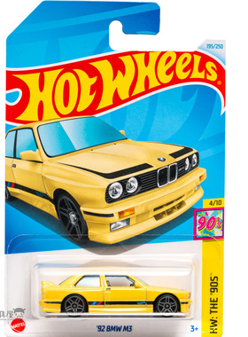 2024L-195号 '92 BMW M3 宝马 黄色 风火轮火辣小跑车hotwheels