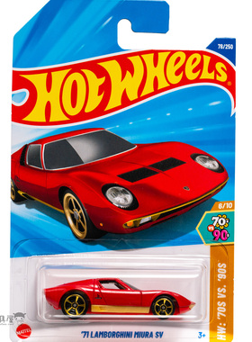 2025D-78号 '71 兰博基尼 MIURA SV 红色 风火轮小跑车hotwheels