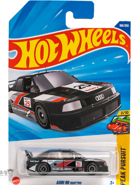 2025Q-199号 奥迪90 QUATTRO 黑色 风火轮火辣小跑车hotwheels