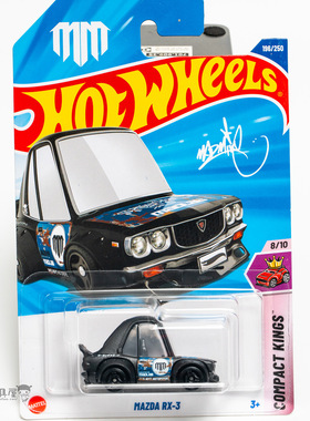 2025K-196号 MAZDA RX-3 马自达 哑光黑色 风火轮小车hotwheels
