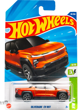 2025N-86号 SILVERADO EV RST 雪佛兰 橙色 风火轮小车hotwheels