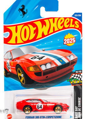 2025L-222号法拉利365 GTB4COMPETIZIONE红色风火轮小车hotwheels