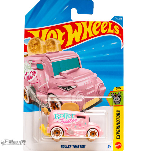 2026H-39号ROLLER TOASTER 吐司车 粉红色 风火轮小跑车hotwheels