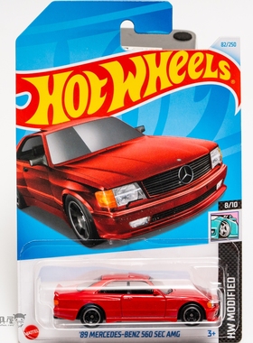 2024D-82号 '89 奔驰560 SEC AMG红色风火轮火辣小跑车hotwheels