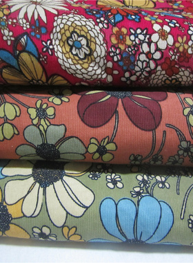 印花灯芯绒布料细条绒纯棉面料手工diy抱枕棉衣棉裤棉褂婴儿背带