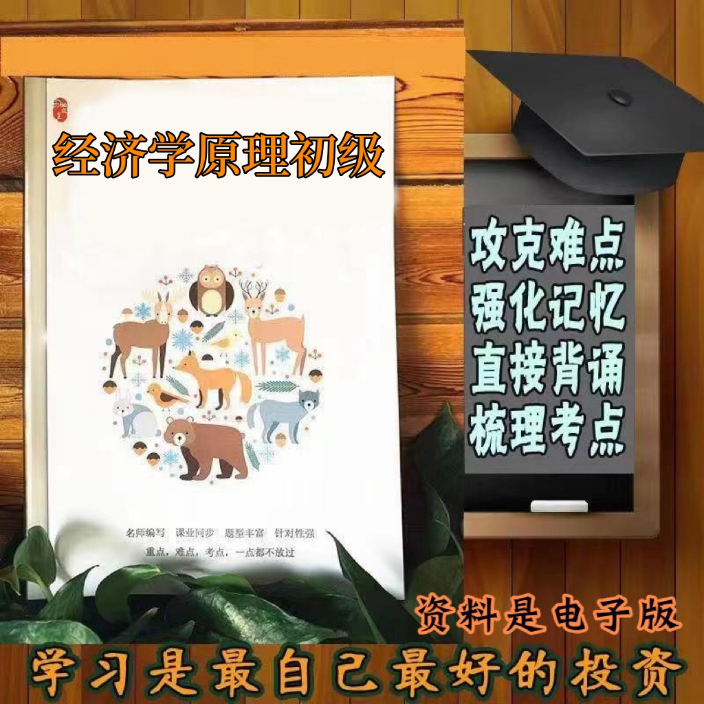 精讲总结13886经济学原理初级 历年真题讲义考点  视频网课程自考备考资料   精编知识点 押题复习 笔记