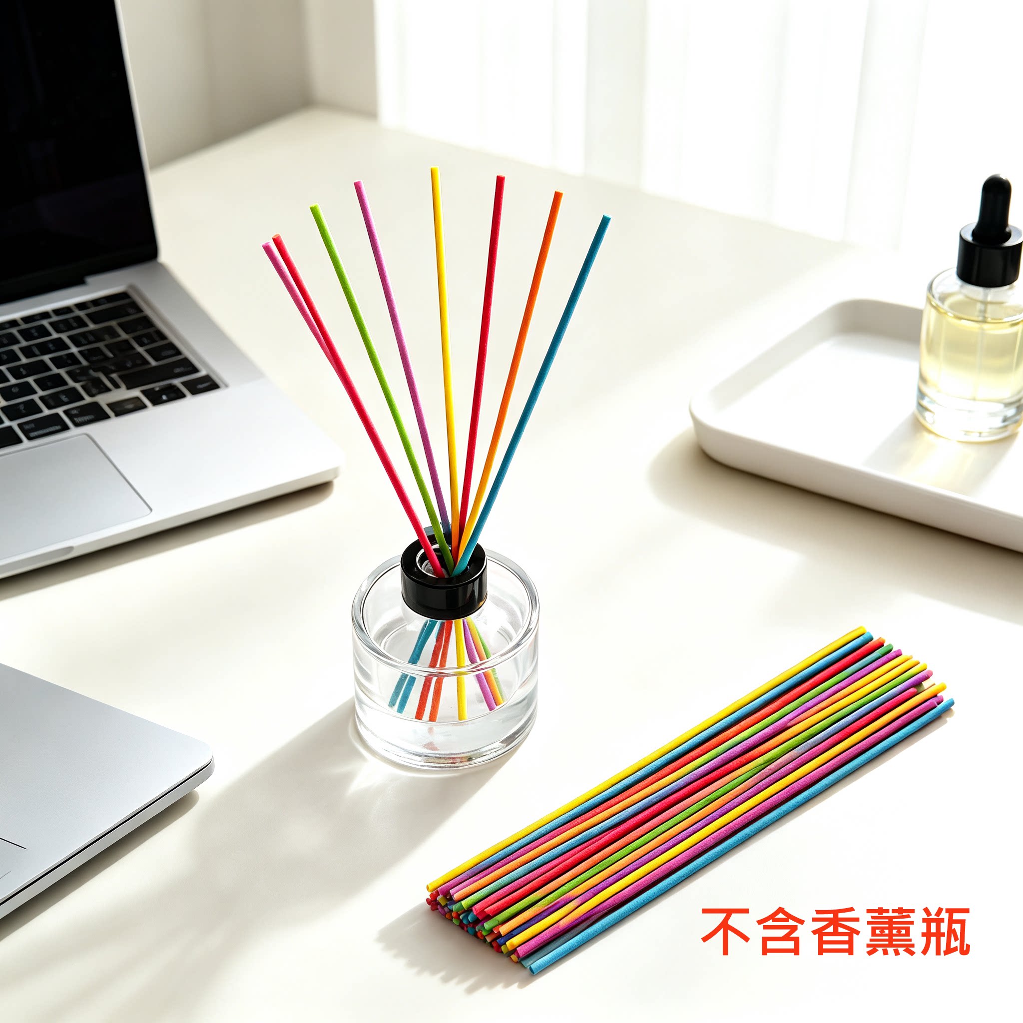 彩虹款彩色香薰挥发棒扩香纤维挥发条藤条棍子木条香熏棒6个色