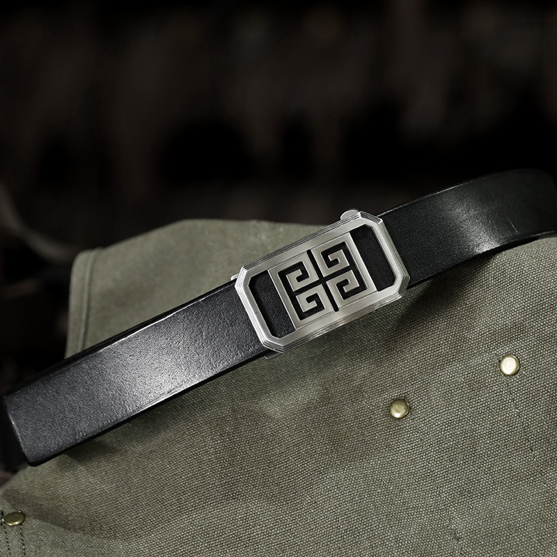 自动扣工匠老奴男士商务头层牛皮