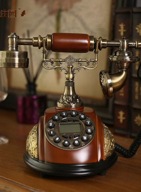 美式复古电话机摆件高档家居饰品欧式家用创意客厅古董摆设工艺品