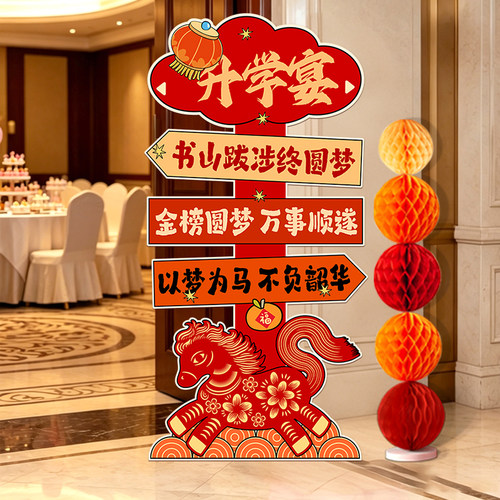 升学宴会背景墙装饰氛围布置KT板