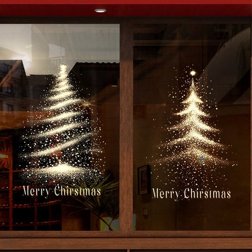 圣诞节日装饰氛围布置玻璃贴纸画