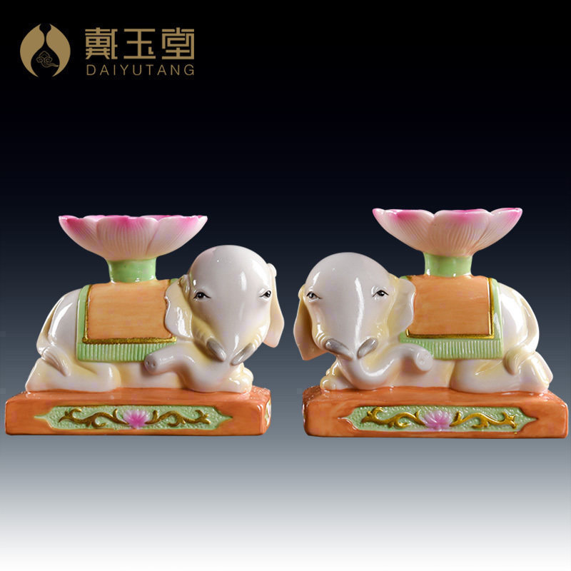 Dai Yutang make offerings to Buddha Worship ceramics Buddha Supplies colour Small elephant Candlestick a pair suit /D14in the Home accessories , Candle/Candlestick , Candlestick  category - from Buy2taobao.com to provide professional Taobao agent buy service