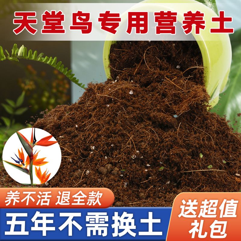 天堂鸟专用土家用盆栽营养土疏松透气酸性沙质土壤绿植园艺种植土图片