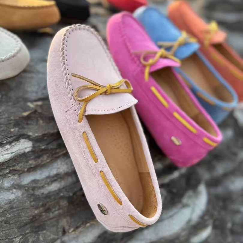 澳州AUSPECIAL女士时装乐福内3厘米增高一脚蹬防滑真皮豆豆鞋