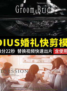 EDIUS婚礼快剪片头ED婚庆花絮模板视频录像转场光效素材预告MV