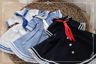 1/3 4 6分bjd娃衣 可爱水手服连衣裙3色 YOSD MDD rl巨婴 夜萝莉