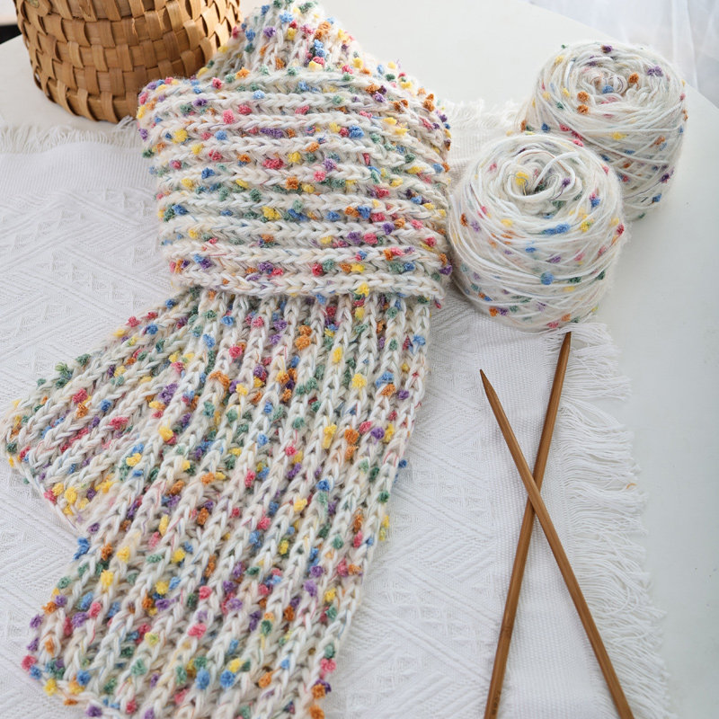 溺水小苑彩虹糖豆手混线手工自制diy毛线围巾编织材料包生日礼物,服饰配件/皮带/帽子/围巾,DIY编织材料包,淘宝优惠券,粉丝福利购,淘宝优惠卷