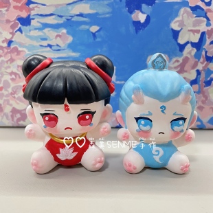 哪吒敖丙立体香薰石膏娃娃diy涂鸦白胚儿童手工创意手作礼物摆件