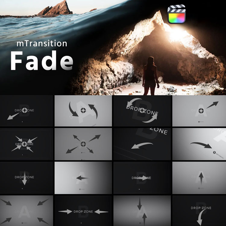 FCPX转场插件-51种淡入淡出平滑黑场渐隐过渡 mTransition Fade-封面