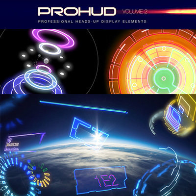 ProHUD V2超过70个HUD高科技元素动画，每个元素的大小，空间位置，旋转，角度，颜色等参数可以调节，拖拽即可，方便使用
