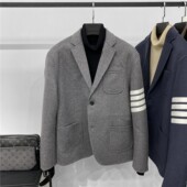 双面呢子休闲西服TB织带羊毛西装 单排双扣长袖 外套 2024秋冬季 男装