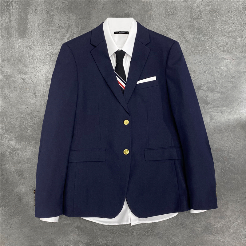 男士定制休闲tb春秋季西服藏青色