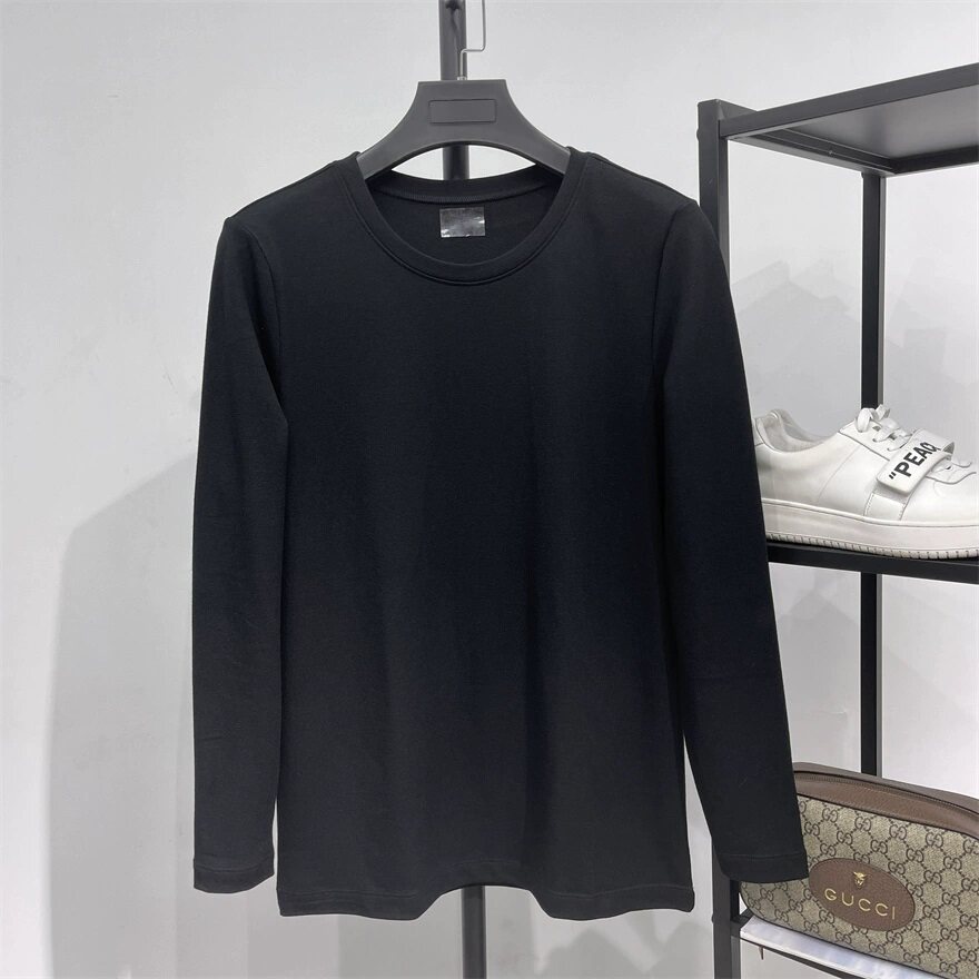 男装高端保暖圆领纯色长袖内衣套装加厚薄绒高弹力发热秋衣秋裤