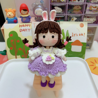 鉤針成品換裝娃娃嘿妮兒女孩裙子圖解教程娃娃女孩嘿妮換裝